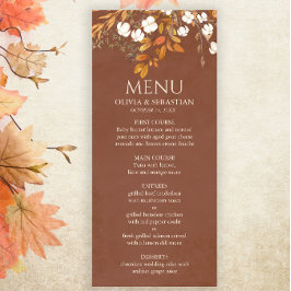 Terracotta Höst löv Boho Fall Wedding Meny