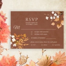 Terracotta Höst löv Boho Fall Wedding OSA Kort