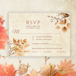 Terracotta Höst löv Boho Fall Wedding OSA Kort