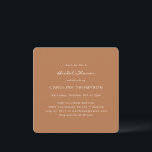 Terracotta i det moderna minimalistiska Möhippan S Inbjudningar<br><div class="desc">Modern inbjudan till minsta Möhippa Square i Boho Terracotta Brown</div>