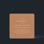 Terracotta i det moderna minimalistiska Möhippan S Inbjudningar<br><div class="desc">Modern inbjudan till minsta Möhippa Square i Boho Terracotta Brown</div>