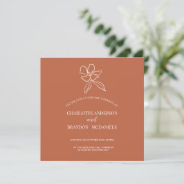 Terracotta-inbjudan med minimal Blommigt