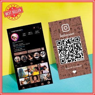 Terracotta Instagram Salong QR Sociala Medier Visitkort