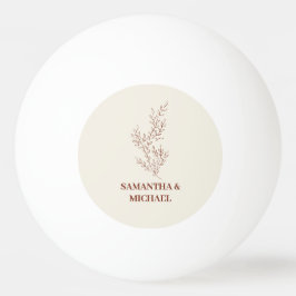 Terracotta Ivory Beige Ivy Flower Bröllop Games Pingisboll