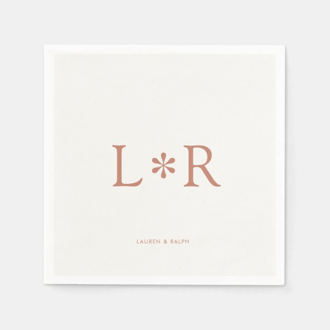 Terracotta & Ivory | Stylish Modern  Pappersservett (Framsidan)