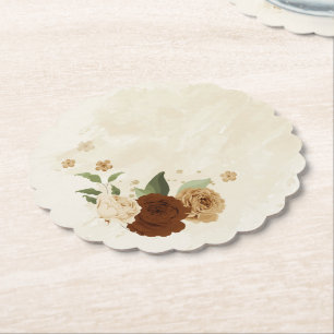 Terracotta-jordton blommigt bröllop underlägg papper