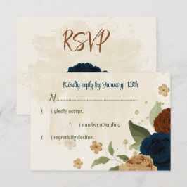 Terracotta-jordtonens marina blommigt greenery brö OSA kort