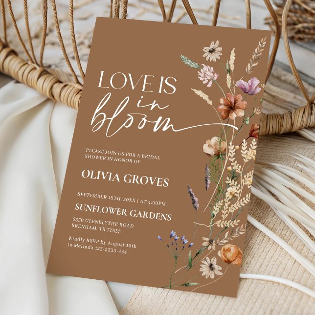 Terracotta Kärlek är i Möhippan Bloom Inbjudningar (Skapare uppladdad)