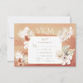 Terracotta & Khaki Palmblad Tropisk RSVP OSA Kort