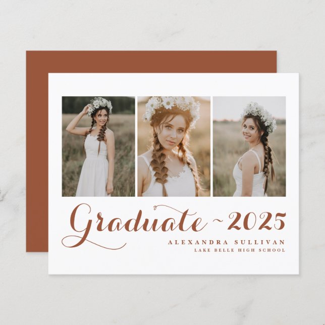 Terracotta klass för 2025 Photo Collage Studenten (Fram/baksida)