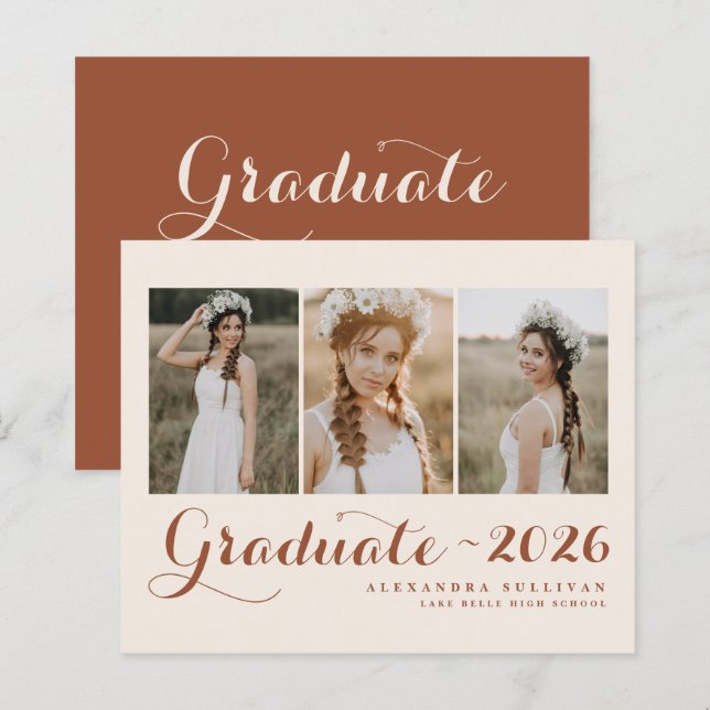 Terracotta klass för 2025 Photo Collage Studenten (Fram/baksida)