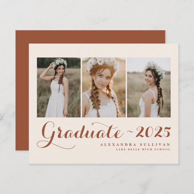 Terracotta klass för 2025 Photo Collage Studenten (Fram/baksida)