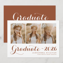 Terracotta klass för 2025 Photo Collage Studenten Inbjudningar
