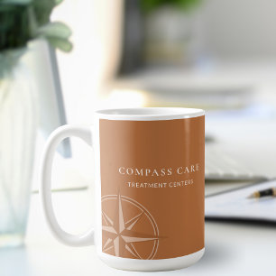 Terracotta Kompassros Mentalitet Logotyp Kaffemugg