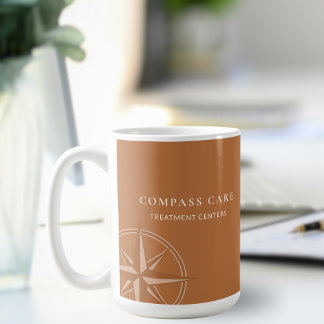 Terracotta Kompassros Mentalitet Logotyp Kaffemugg