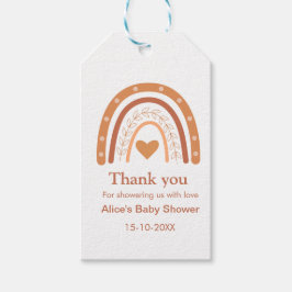 Terracotta Kön Neutral boho rainbow Tack Presentetikett