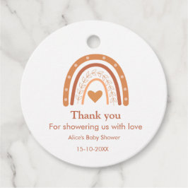 Terracotta Kön Neutral regnbåge Tack Gåvor Etiketter