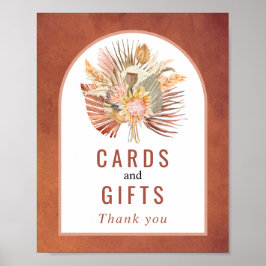 Terracotta-kort och gåvor faller bröllop poster