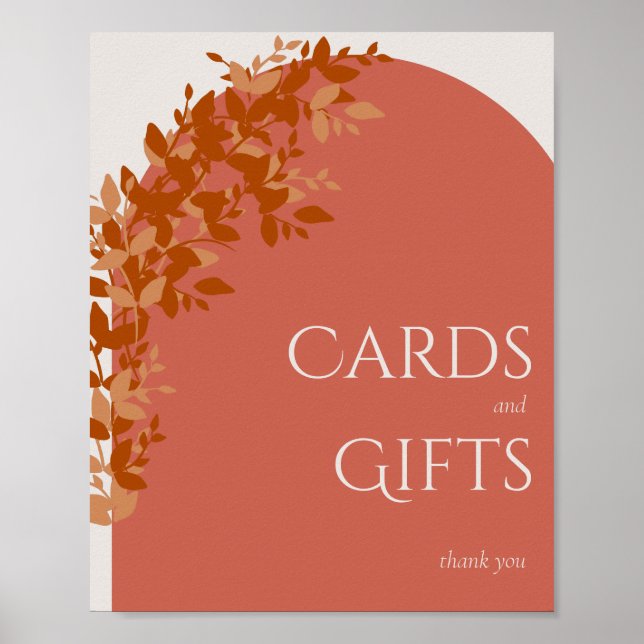 Terracotta Lämnar moderna kort- och presentkort Poster (Framsidan)