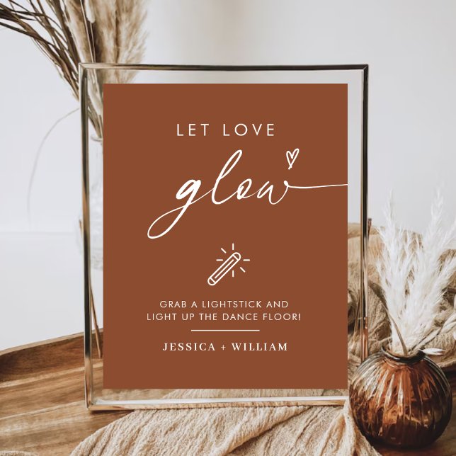 Terracotta Låt Kärlek glow Bröllop Glow Stick sign Poster (Skapare uppladdad)