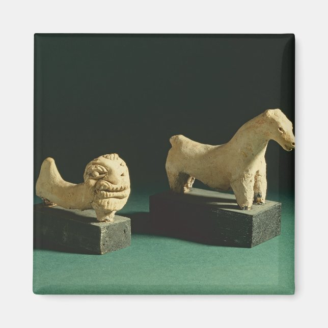 Terracotta lejon och häst, Mohenjodaro 2300-1750 B Magnet (Framsidan)