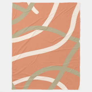 Terracotta Linework Pattern | Cream & Olive Fleecefilt