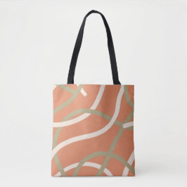 Terracotta Linework Pattern | Cream & Olive  Tygkasse