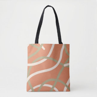 Terracotta Linework Pattern | Cream & Olive Tygkasse
