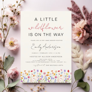 Terracotta Little WildblomBaby Shower Inbjudningar
