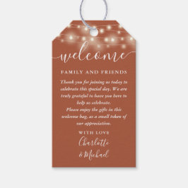 Terracotta Ljus Wedding Favor Välkommen Basket Bag Presentetikett
