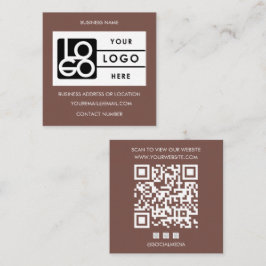Terracotta Logotyp QR-kod Webbplats Sociala Medier Fyrkantigt Visitkort
