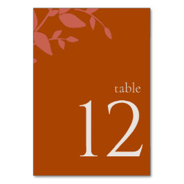Terracotta Löv det moderna Bröllop Bordsnumret Bordsnummer