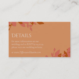 Terracotta Löv Modern Bröllop-hölje Tilläggskort