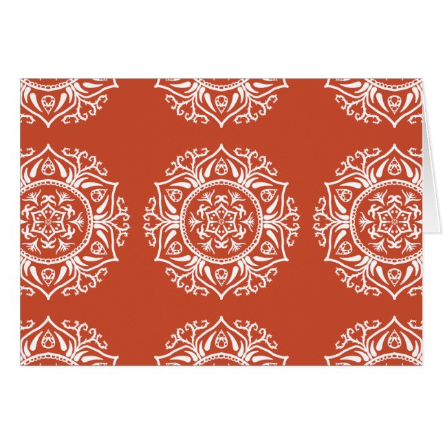 Terracotta Mandala Hälsningskort (Framsidan Horizontal)