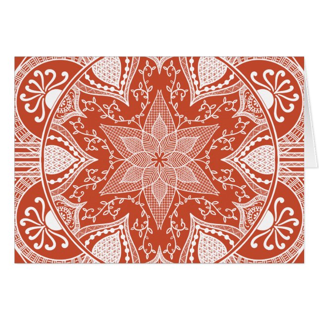 Terracotta Mandala Hälsningskort (Framsidan Horizontal)