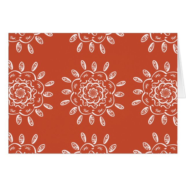 Terracotta Mandala Hälsningskort (Framsidan Horizontal)