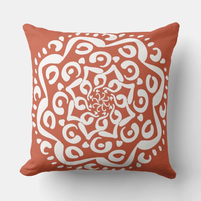 Terracotta Mandala Kudde (Framsida)