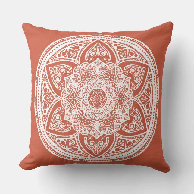 Terracotta Mandala Kudde (Framsida)
