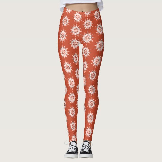 Terracotta Mandala Leggings (Framsida)