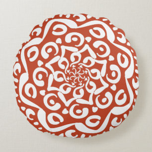 Terracotta Mandala Rund Kudde