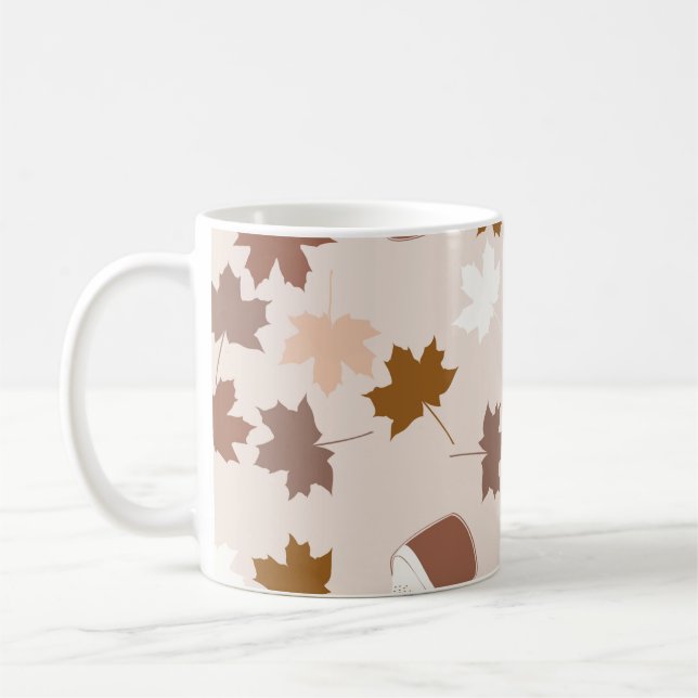 Terracotta Maple Latte Mysigt Retro Fall & Winter Kaffemugg (Vänster)