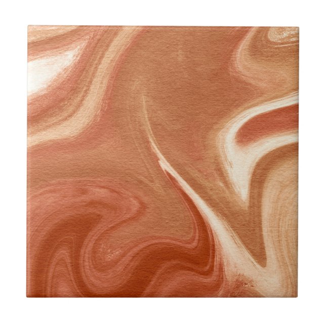 Terracotta Marble Abstract Fluid Pattern Kakelplatta (Framsidan)
