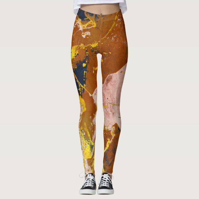 Terracotta marble textures leggings (Framsida)