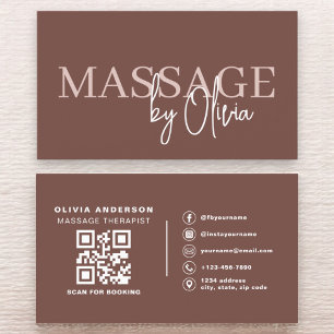 Terracotta massage Therapist QR kod Visitkort