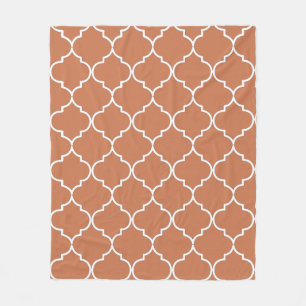 Terracotta Mediterranean Moroccan Mönster Fleecefilt