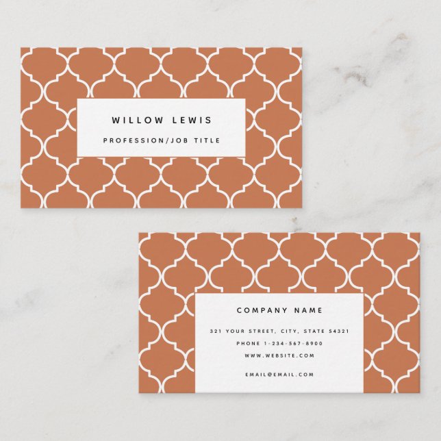 Terracotta Mediterranean Moroccan Professionell Visitkort (Fram/baksida)