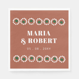 Terracotta Mexican Boho Barro Bröllop Pappersservett