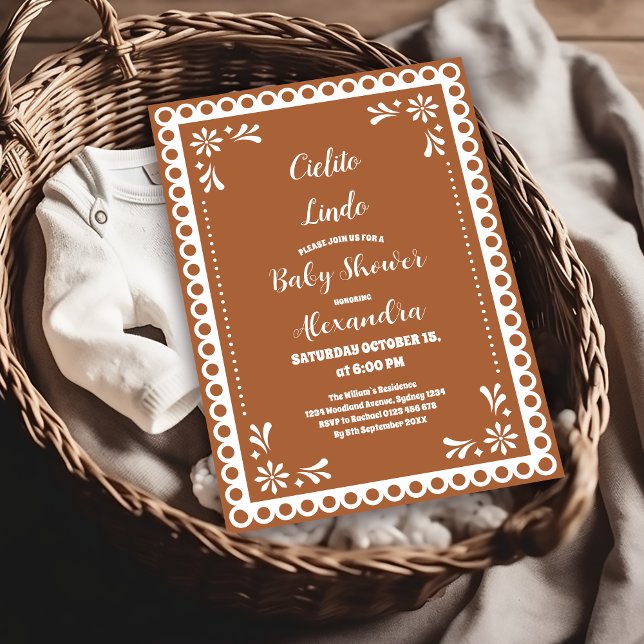 Terracotta Mexican Cielito Lindo Baby Shower Inbjudningar (Skapare uppladdad)