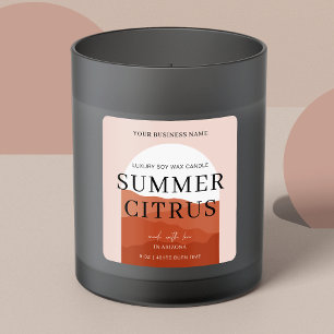 Terracotta Minimal Arch Boho Candle-förpackning Fyrkantigt Klistermärke