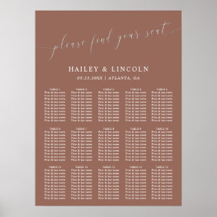 Terracotta Minimal sittplats i Bröllop Poster